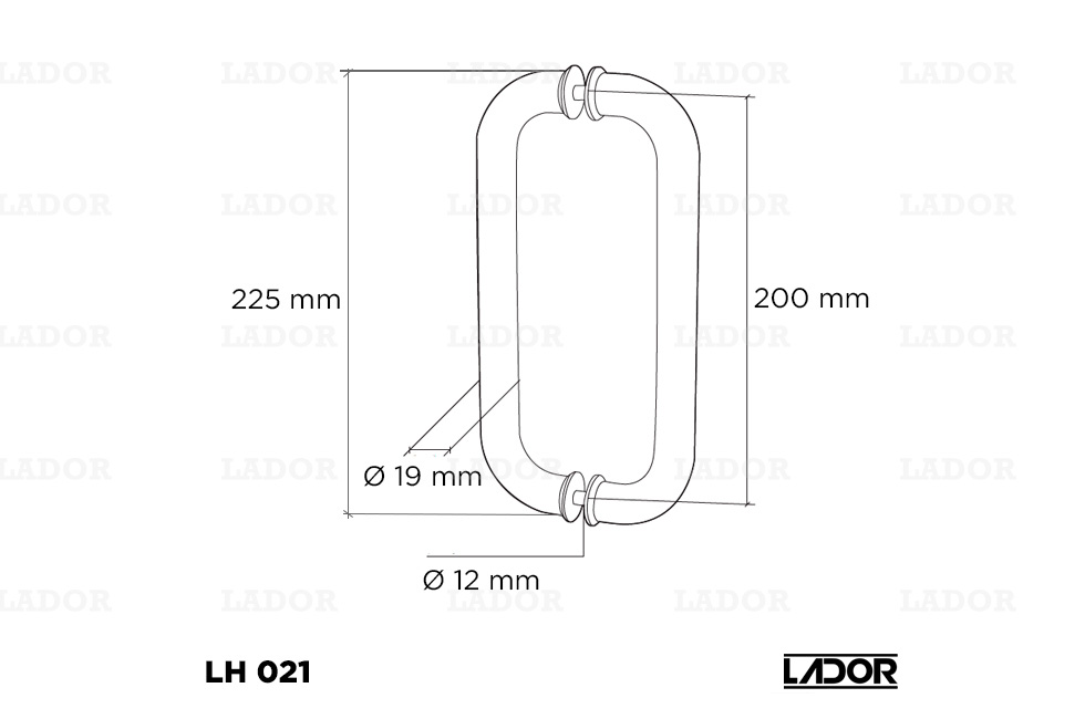 Glass door handle LADOR LH 021